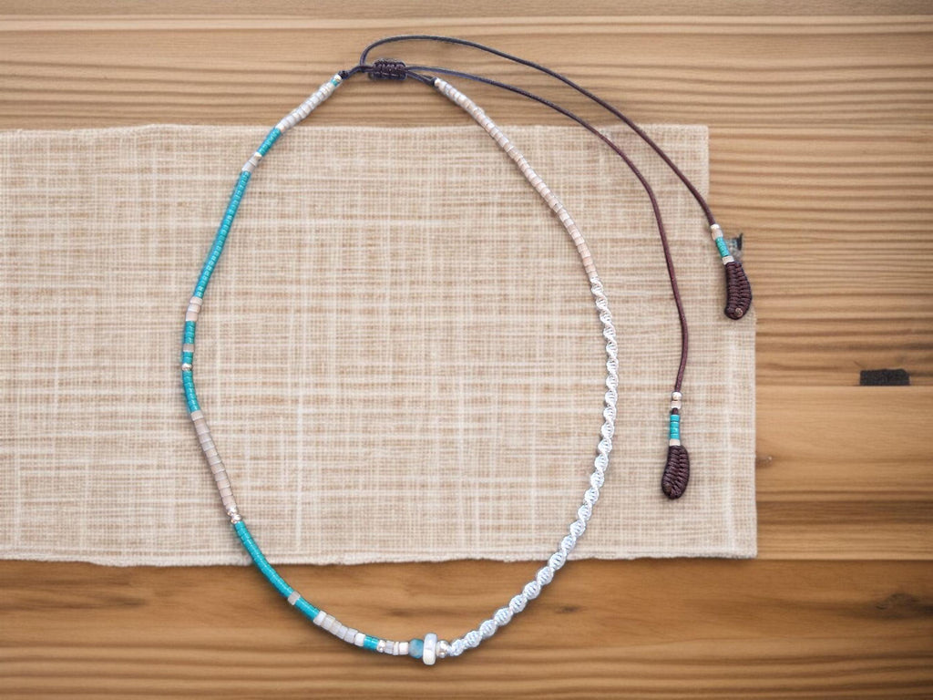Turquoise Miyuki Beaded Choker – Handmade Minimal Jewellery UK