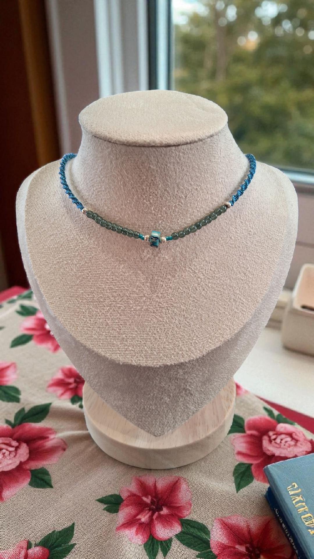Howlite & Turquoise Silver Choker