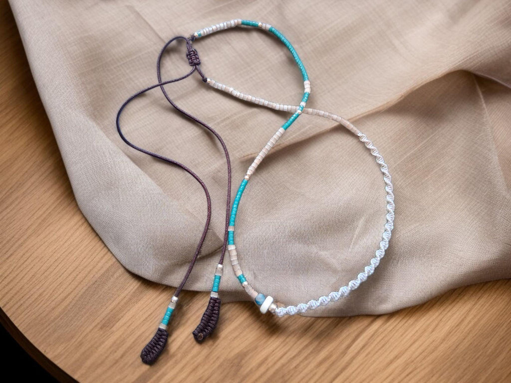 Turquoise Miyuki Beaded Choker – Handmade Minimal Jewellery UK