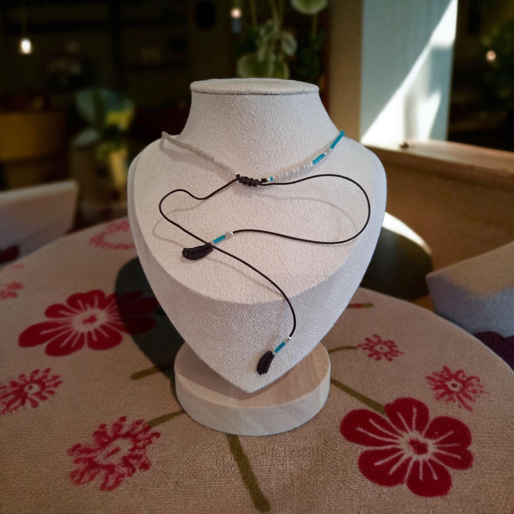Turquoise Miyuki Beaded Choker – Handmade Minimal Jewellery UK
