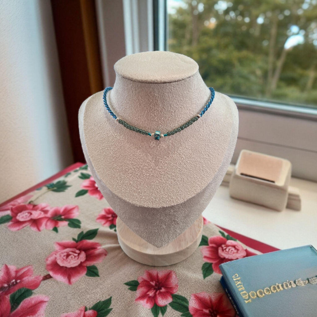 Turquoise & Howlite Beaded Choker – Handmade Boho Jewellery UK
