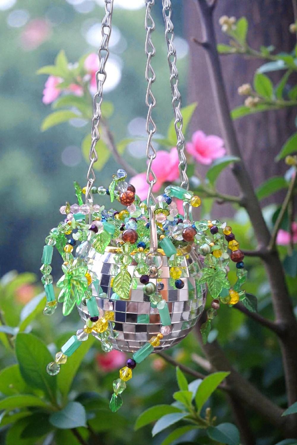 Custom Beaded Hanging Planter