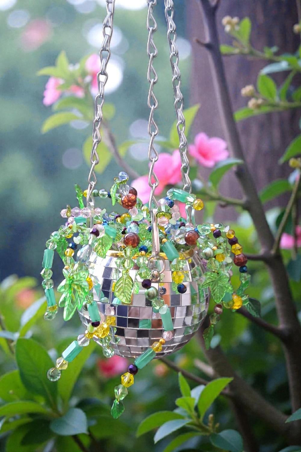 Beaded Disco Ball Plant Hanger