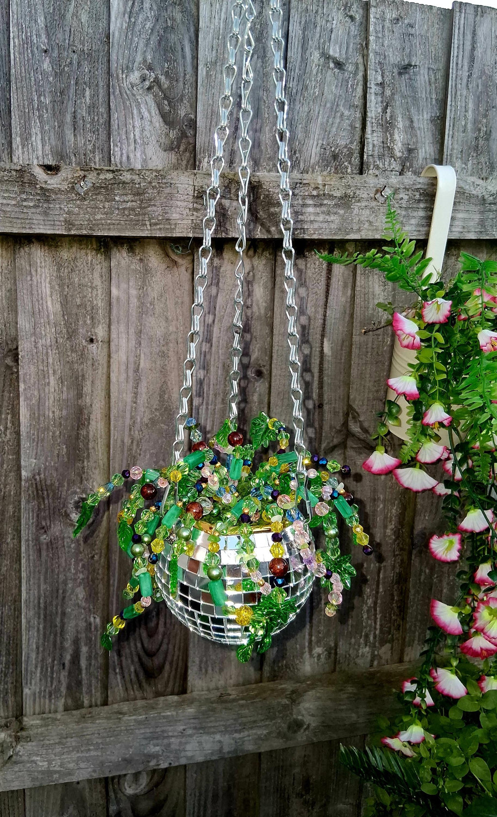 Beaded Disco Ball Plant Hanger