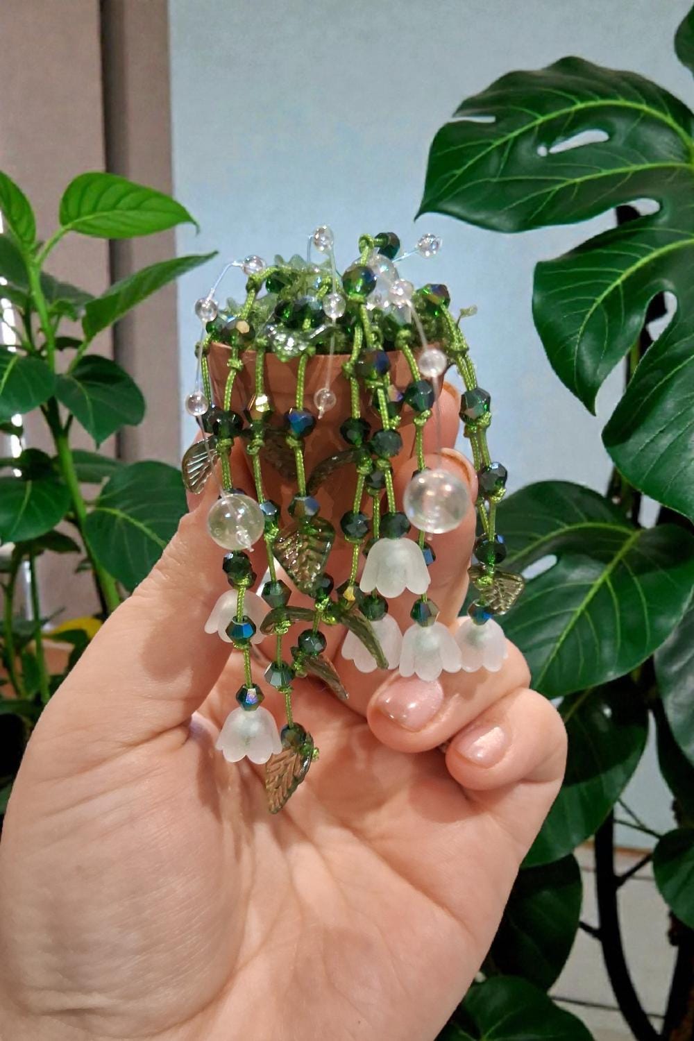 Custom Beaded Plant Fridge Magnet – Personalised Handmade UK Gift