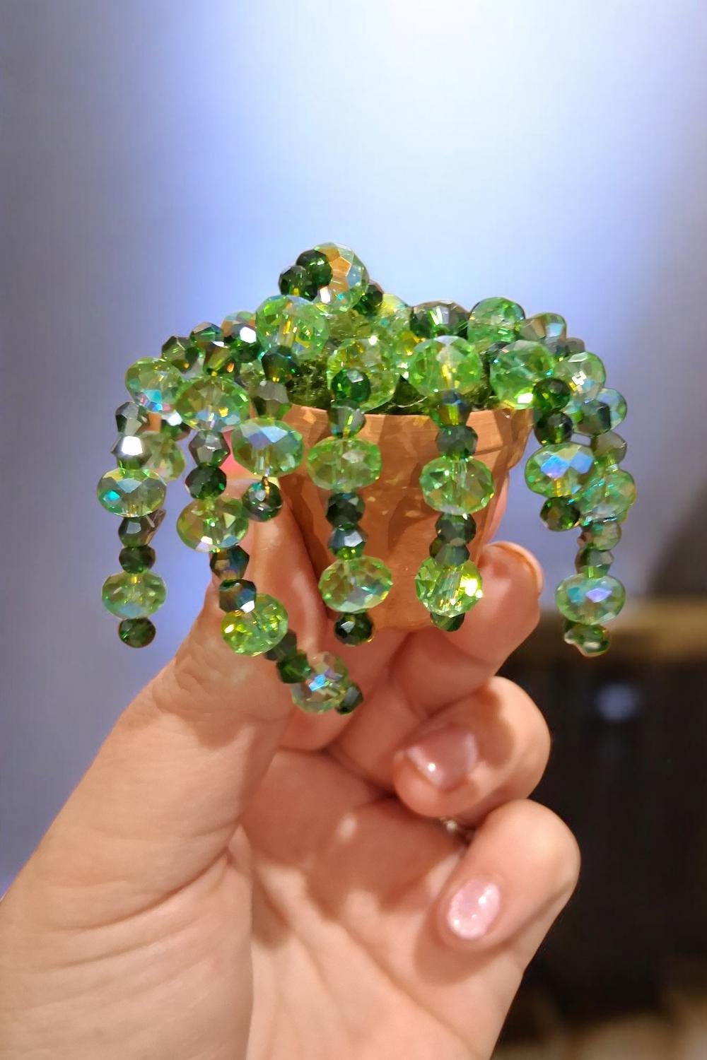 Custom Beaded Plant Fridge Magnet – Personalised Handmade UK Gift