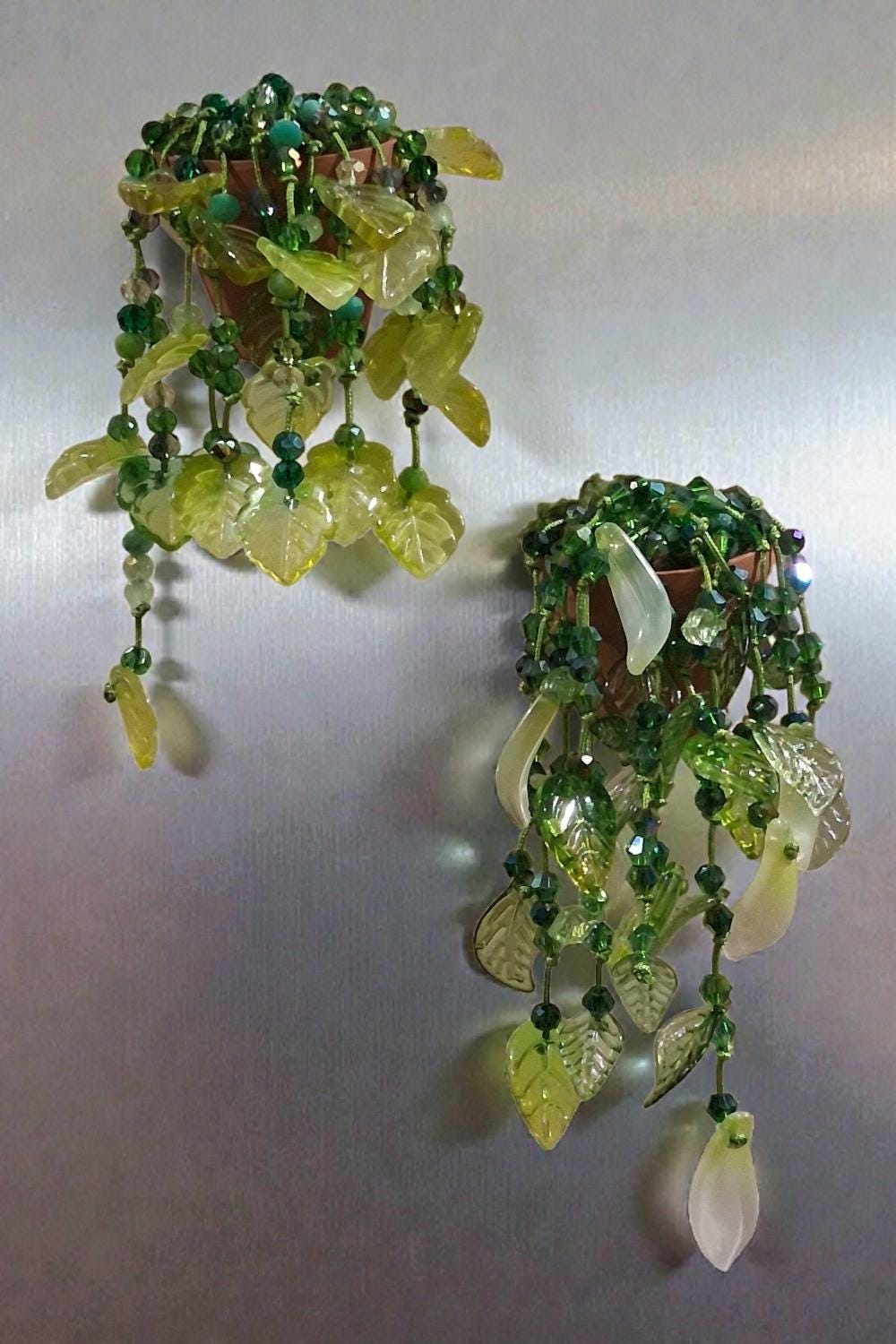 Custom Beaded Plant Fridge Magnet – Personalised Handmade UK Gift