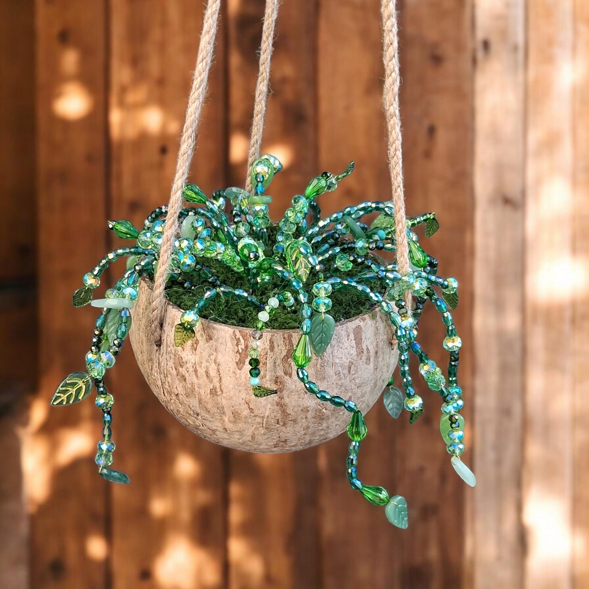 Custom Beaded Hanging Planter