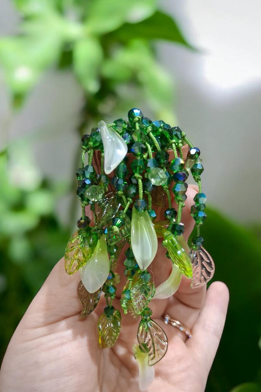 Custom Beaded Plant Fridge Magnet – Personalised Handmade UK Gift