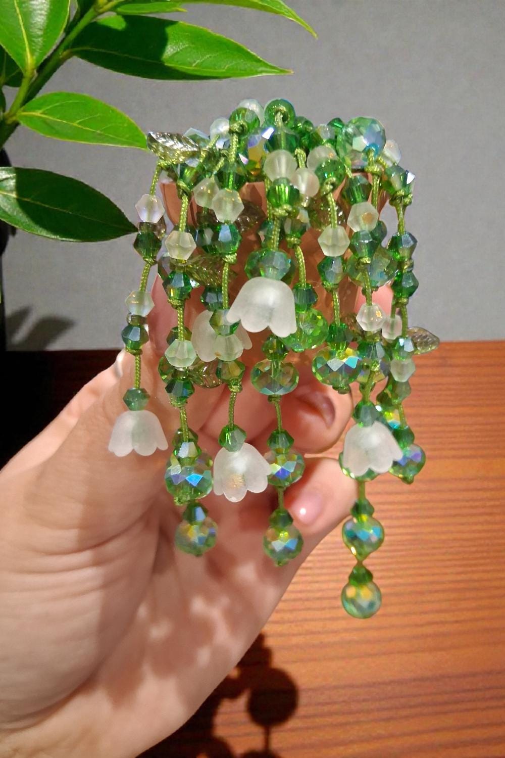 Custom Beaded Plant Fridge Magnet – Personalised Handmade UK Gift