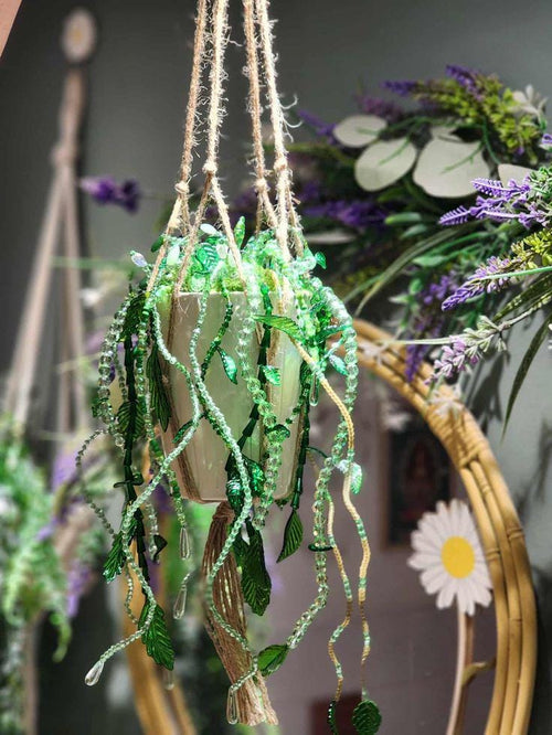 Custom Beaded Hanging Planter – Personalised Forever Plant UK
