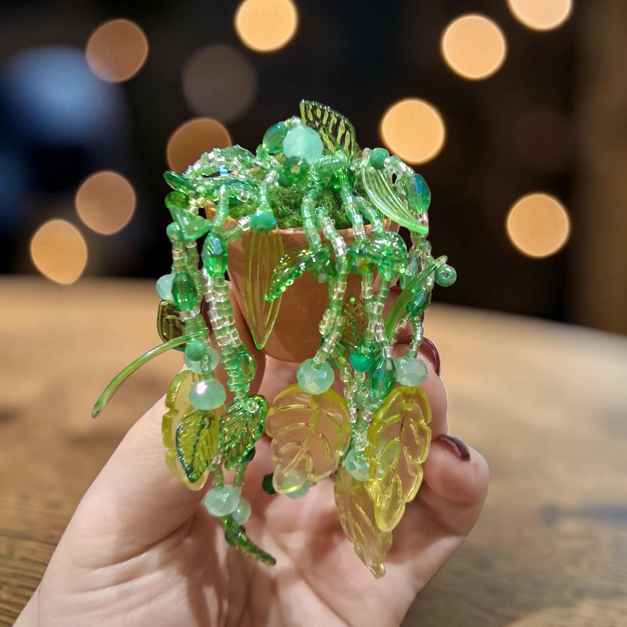 Leaf Beaded Fridge Magnet – Handmade Botanical UK Gift