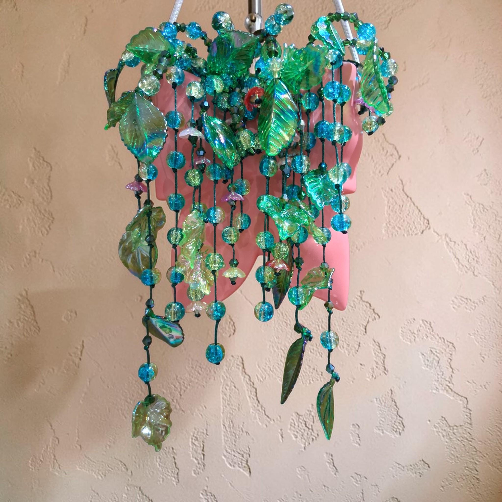 Pink Bow Beaded Planter