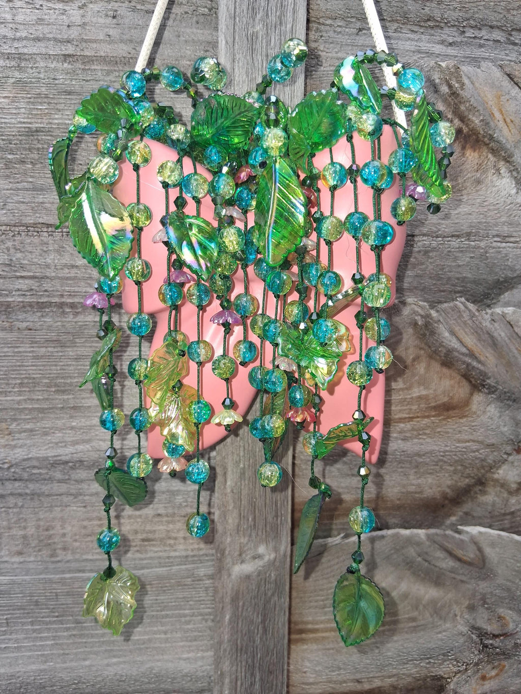 Pink Bow Beaded Planter
