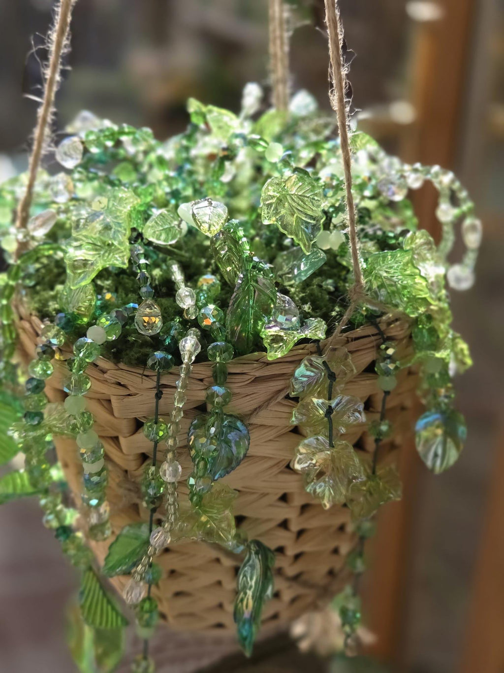 Pink Bow Beaded Planter – Handmade Cute Forever Plant UK Gift