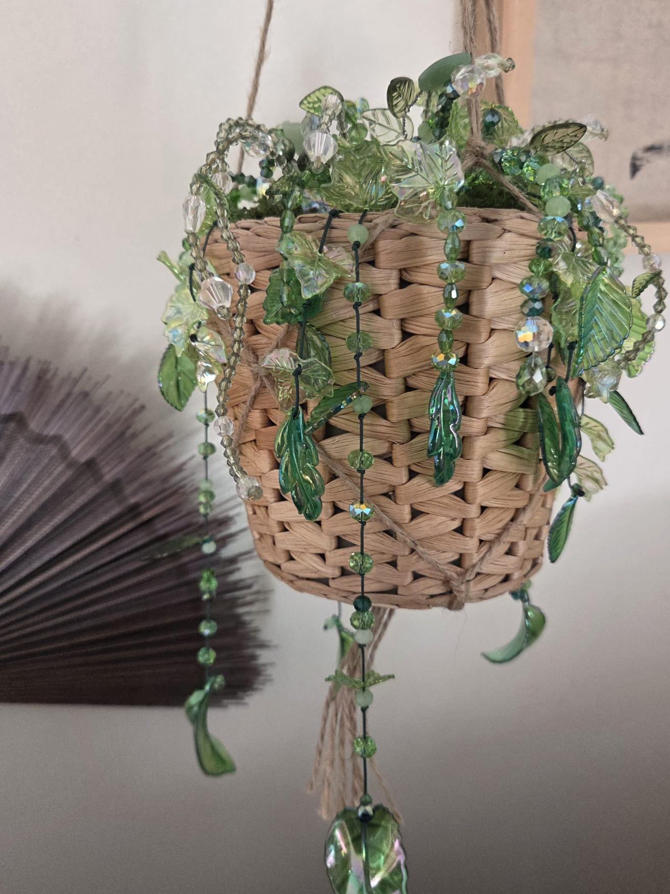 Pink Bow Beaded Planter – Handmade Cute Forever Plant UK Gift