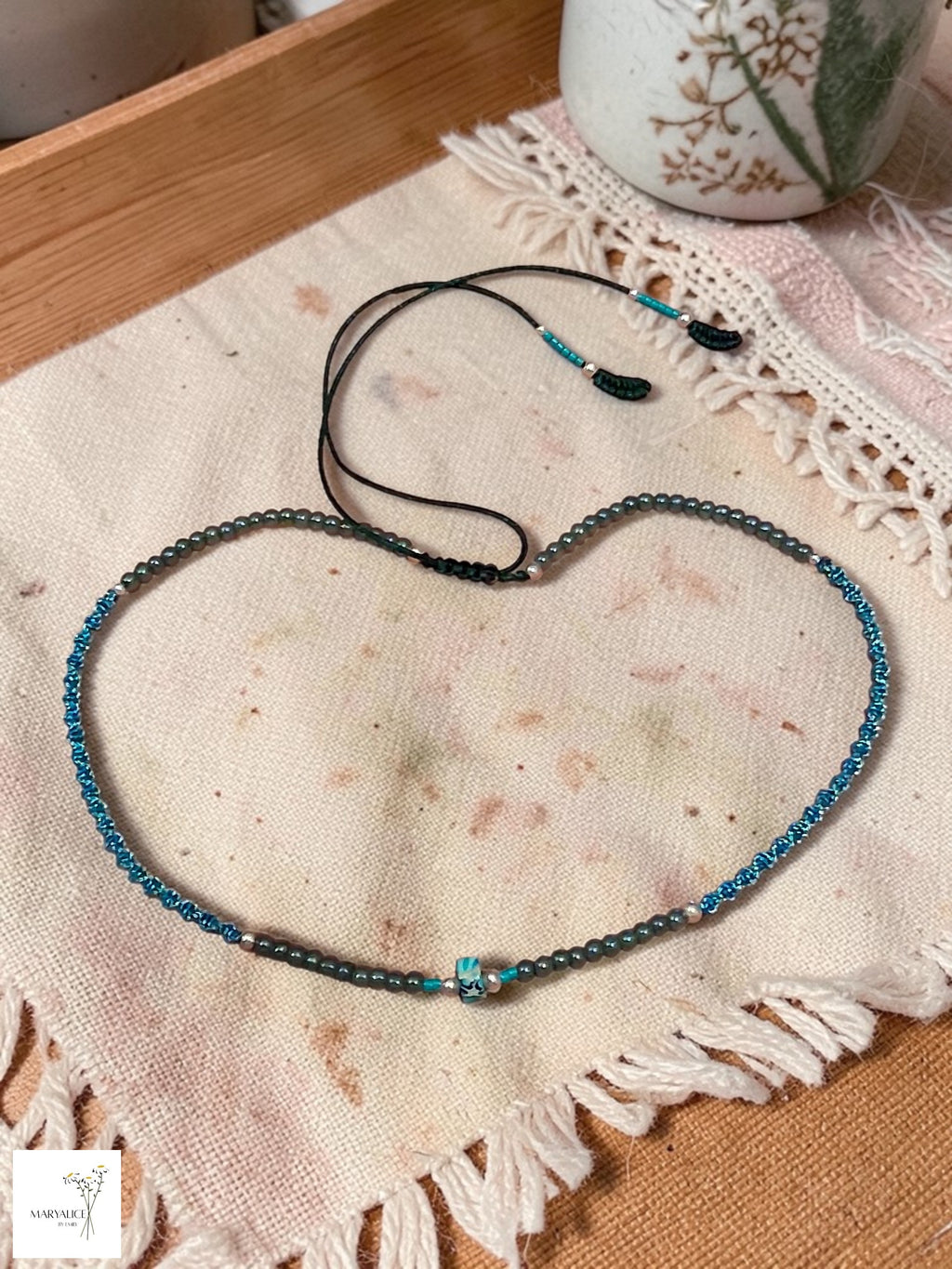 Turquoise & Howlite Beaded Choker – Handmade Boho Jewellery UK
