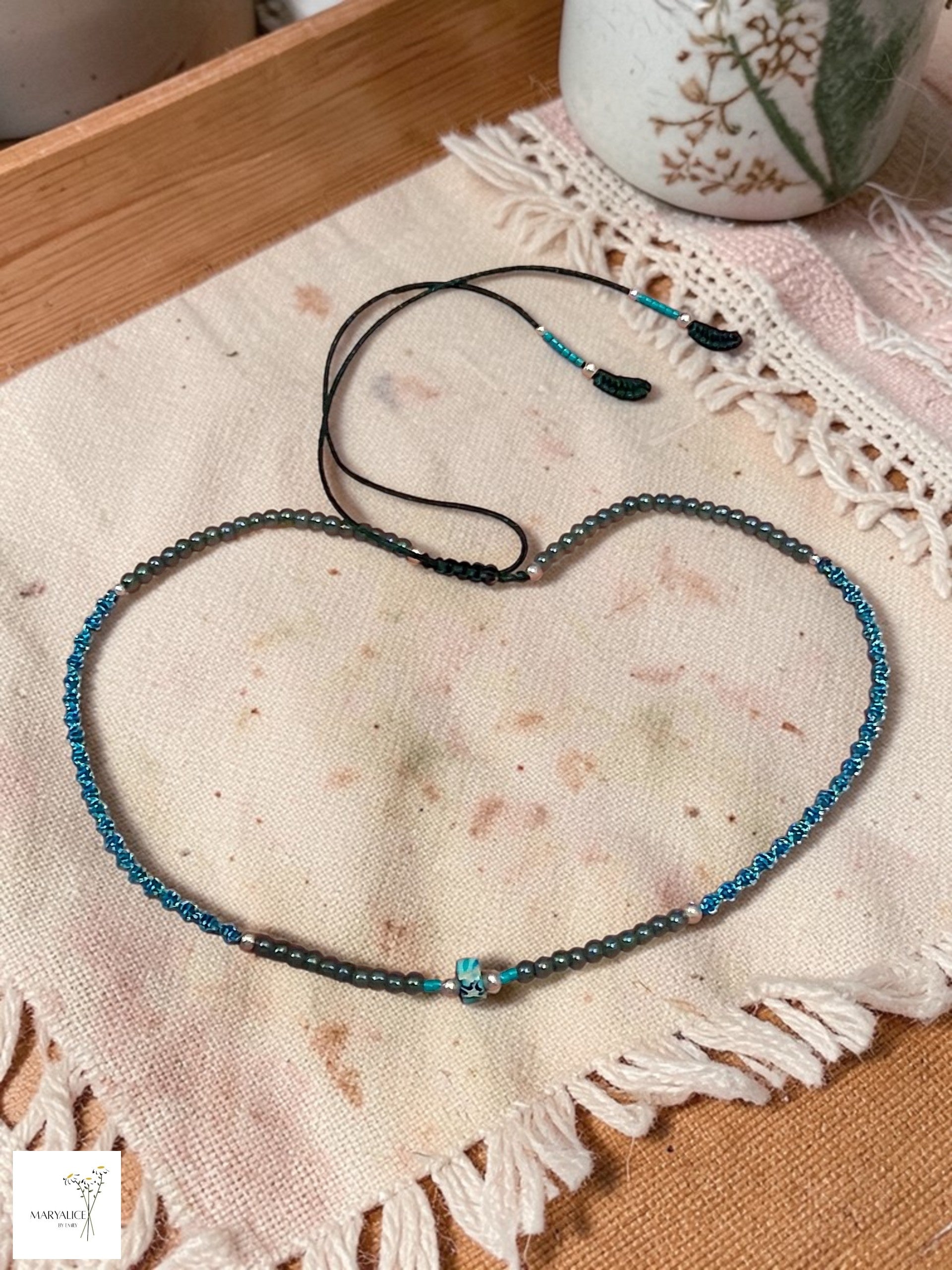 Turquoise & Howlite Beaded Choker – Handmade Boho Jewellery UK