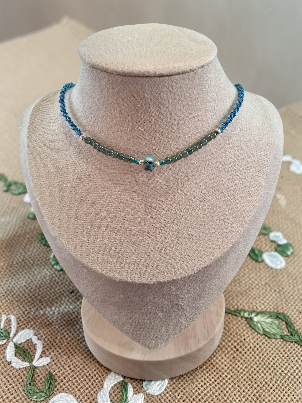 Turquoise & Howlite Beaded Choker – Handmade Boho Jewellery UK